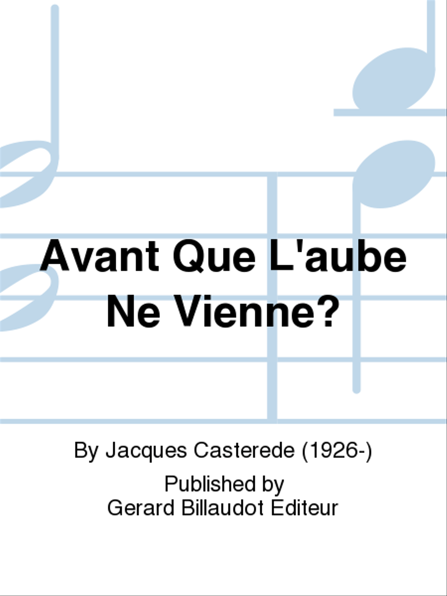 Avant Que L'Aube Ne Vienne? Chamber Music scores gallery preview page 1