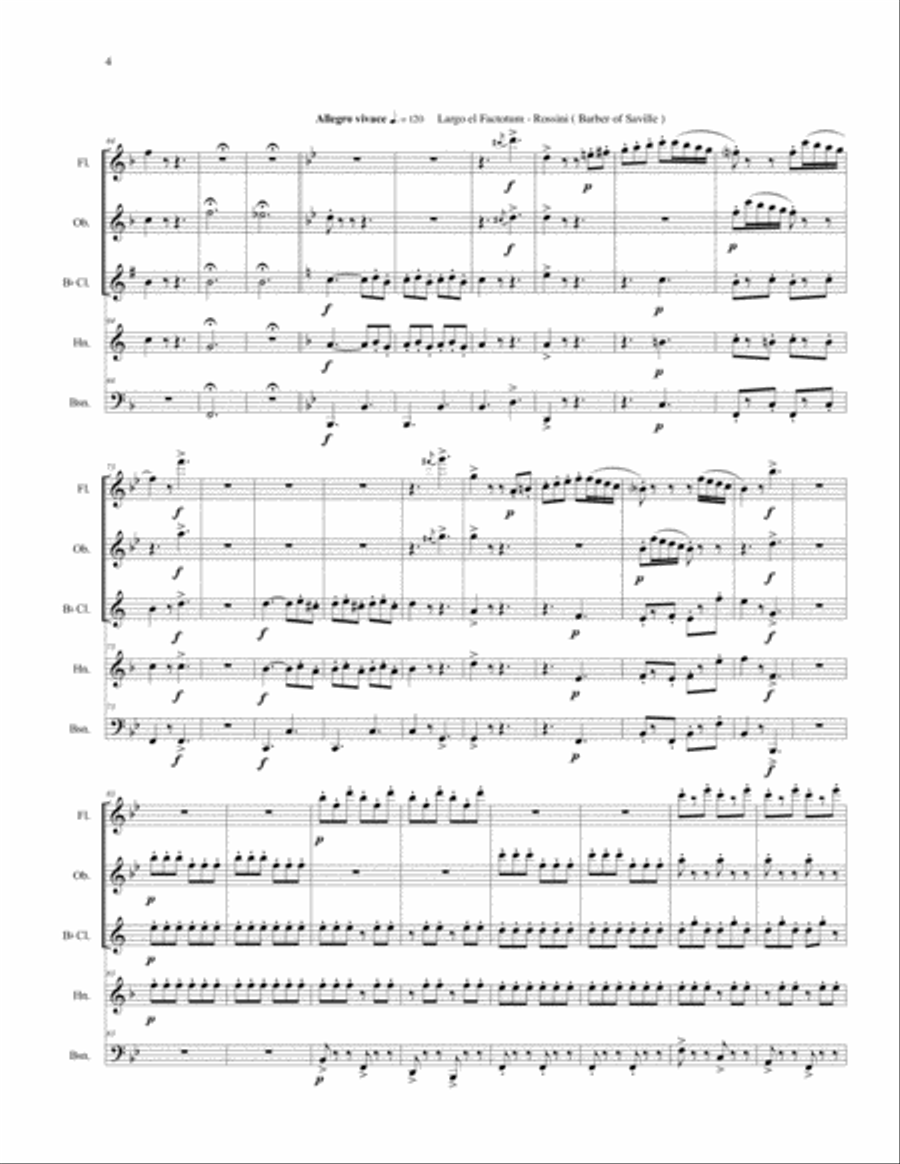 A Night at the Opera for Woodwind Quintet Woodwind Quintet scores gallery preview page 6