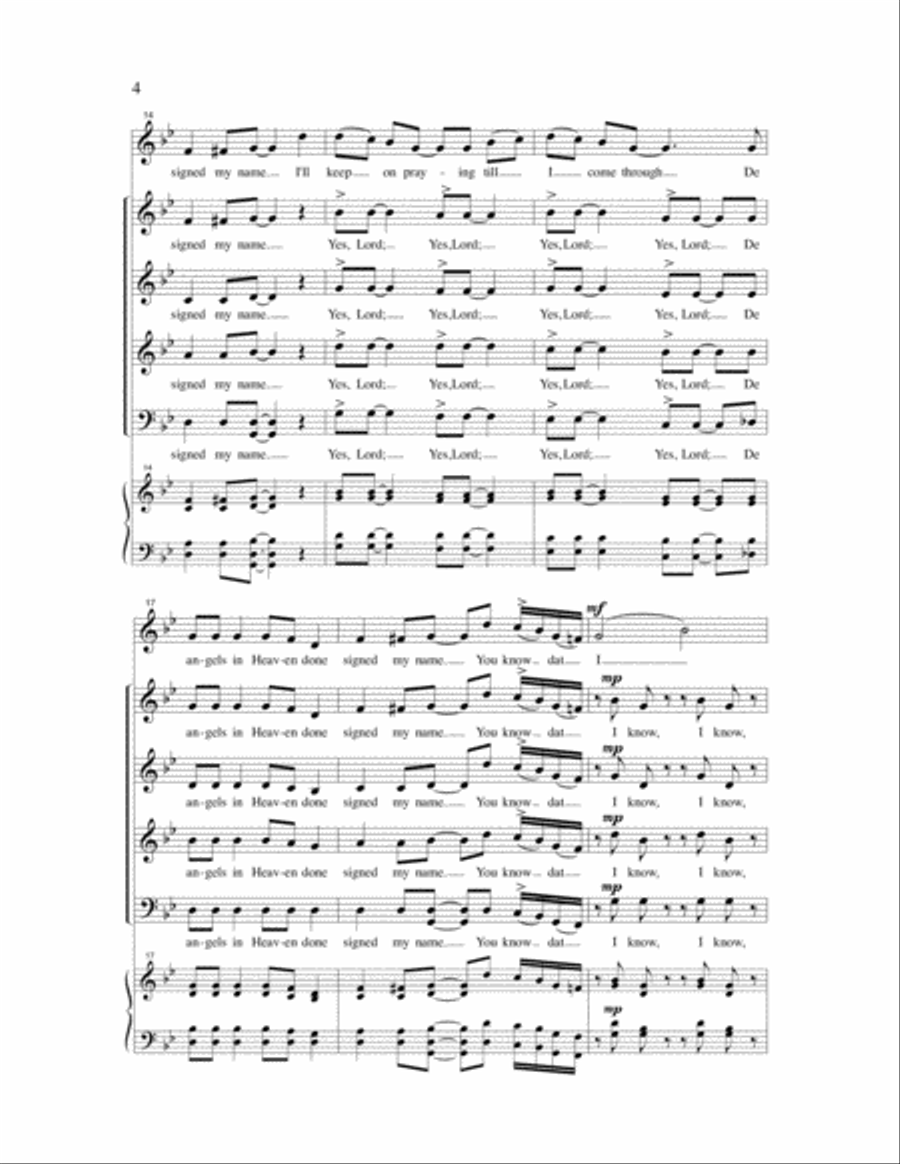 I Know I've Been Changed 4-Part scores gallery preview page 8
