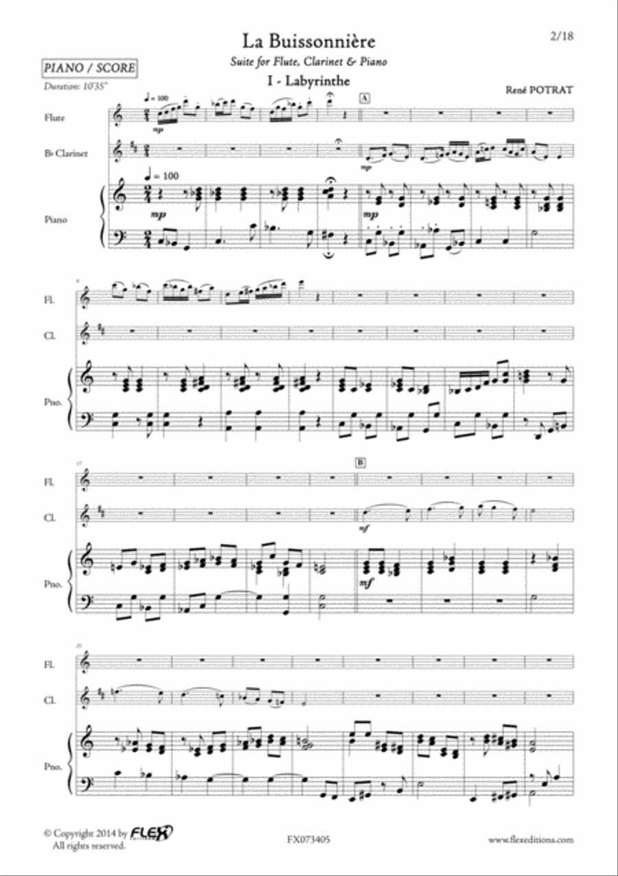 La Buissonniere La Buissonniere Clarinet scores gallery preview page 2
