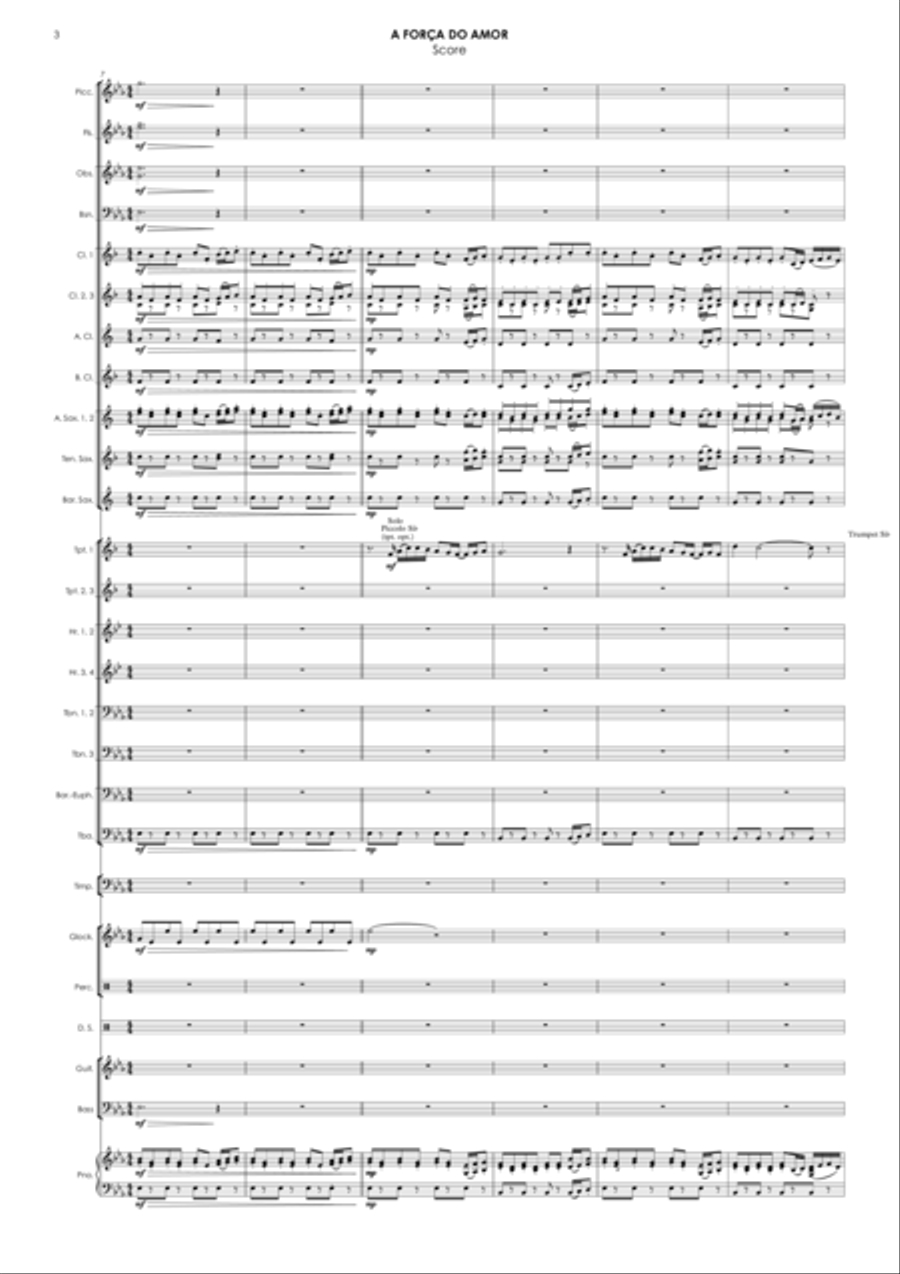 A Forca Do Amor Concert Band scores gallery preview page 5