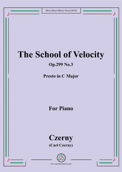 Czerny-The School of Velocity,Op.299 No.3,Presto in C Major,for Piano image number null