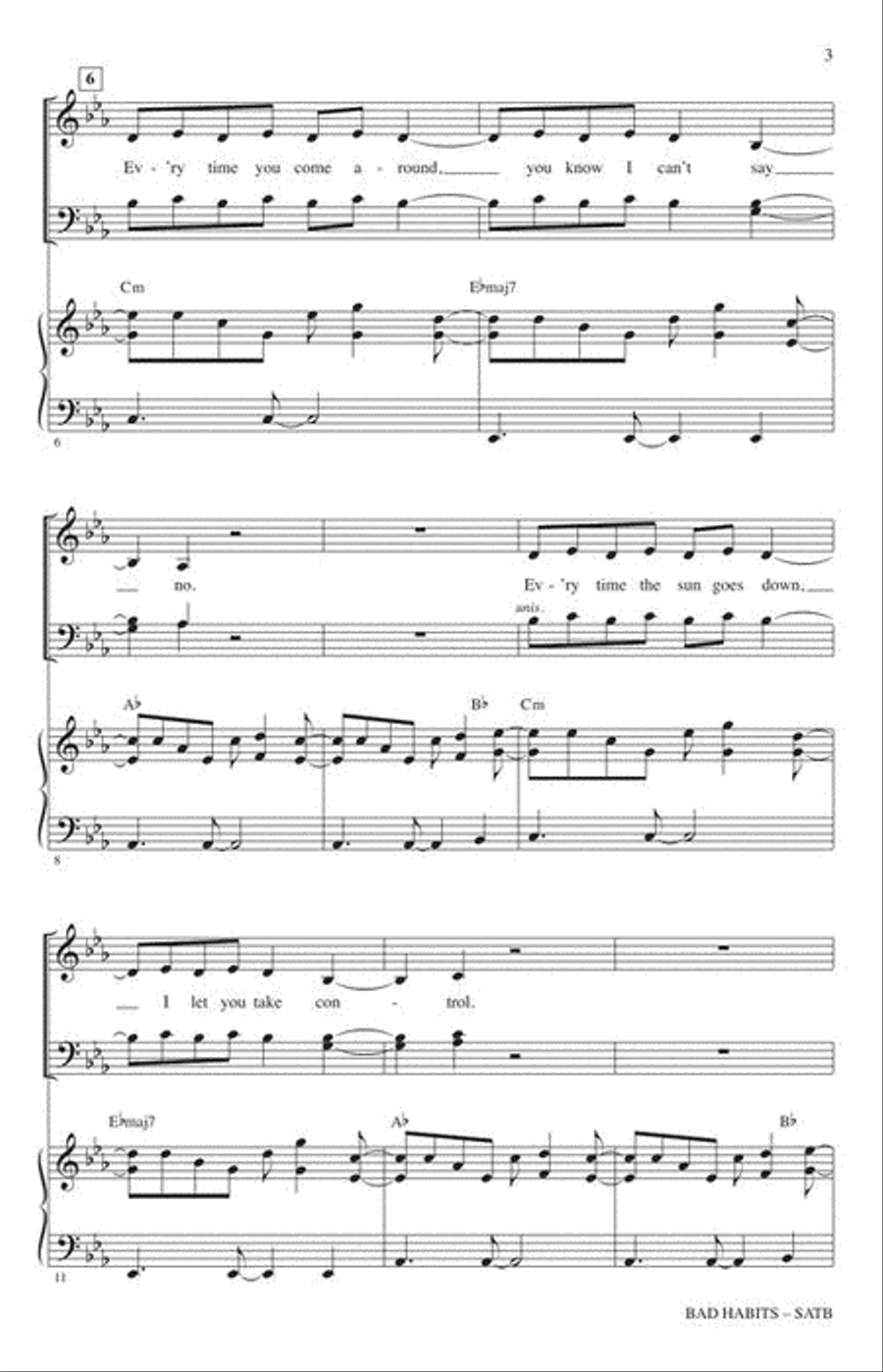<br>Sheet music extract