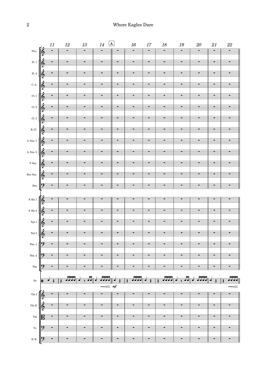 Where Eagles Dare (Theme) Full Orchestra scores gallery preview page 2