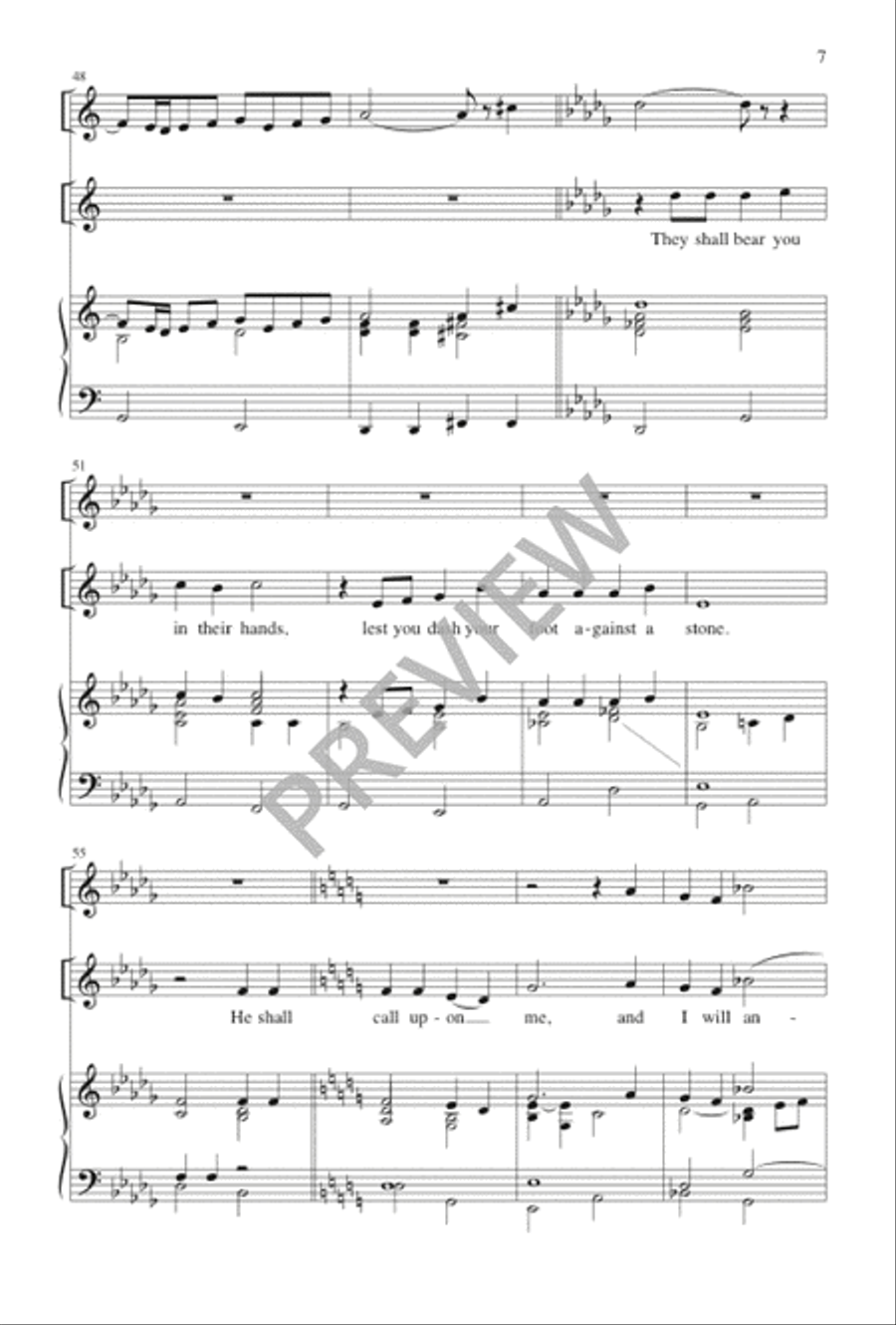 He Shall Give His Angels Charge Over You Unison Choir scores gallery preview page 7
