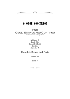 Book cover for Six Oboe Concertos for Oboe, Strings and Continuo - Book 1 - Scores and Parts