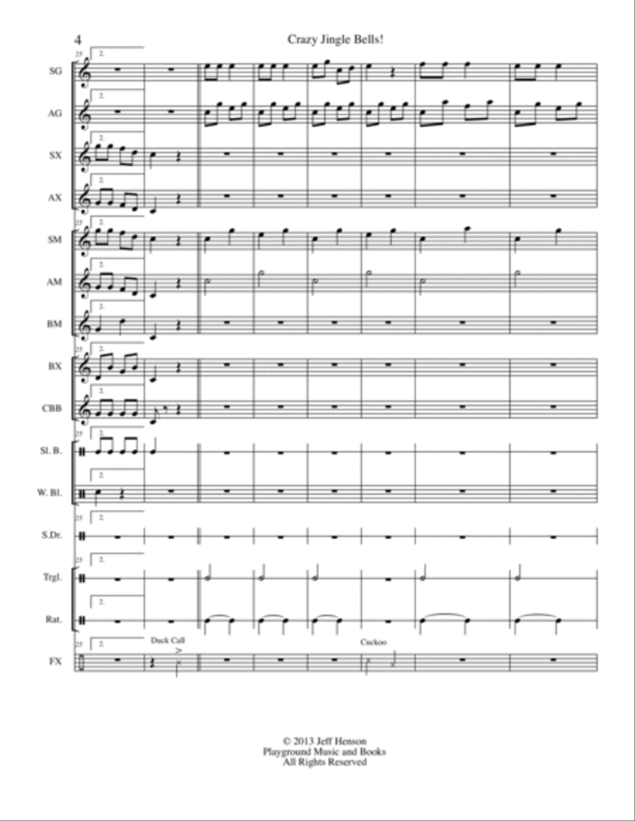 Crazy Jingle Bells Small Ensemble scores gallery preview page 6