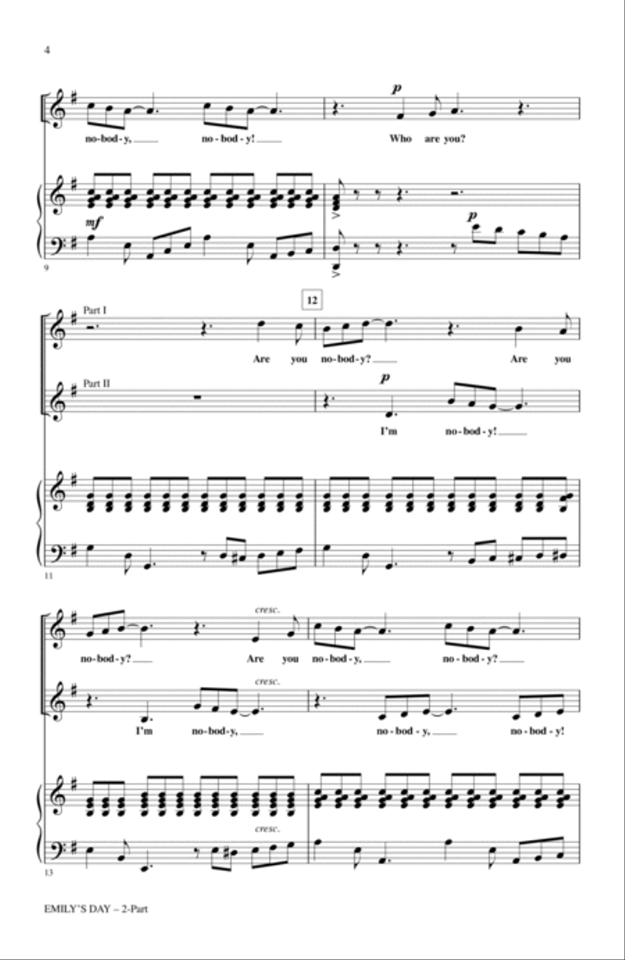 Emily's Day (Choral Collection) 2-Part scores gallery preview page 2