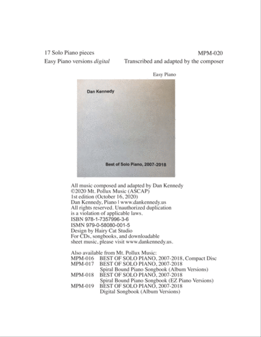 Best of Solo Piano, 2007-2018 (Easy Piano) Easy Piano scores gallery preview page 6