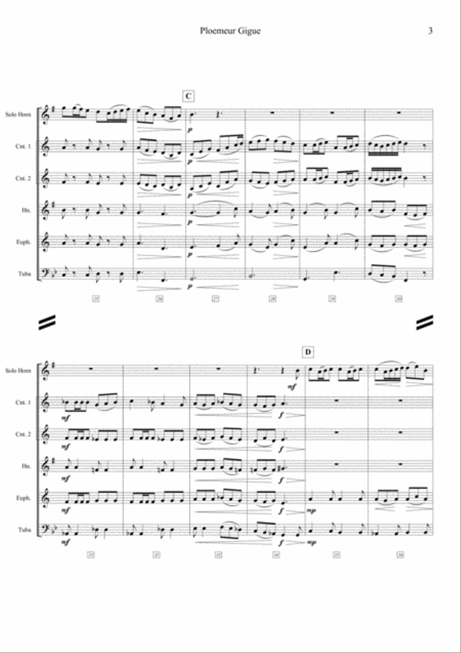 Ploemeur Gigue (Brand Band Quintet) - Score + Parts image number null