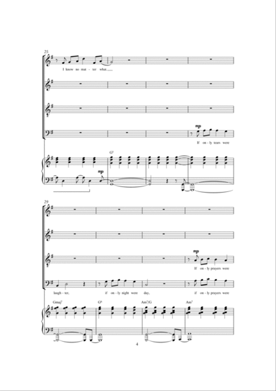 No Matter What (from Whistle Down The Wind) 4-Part scores gallery preview page 4