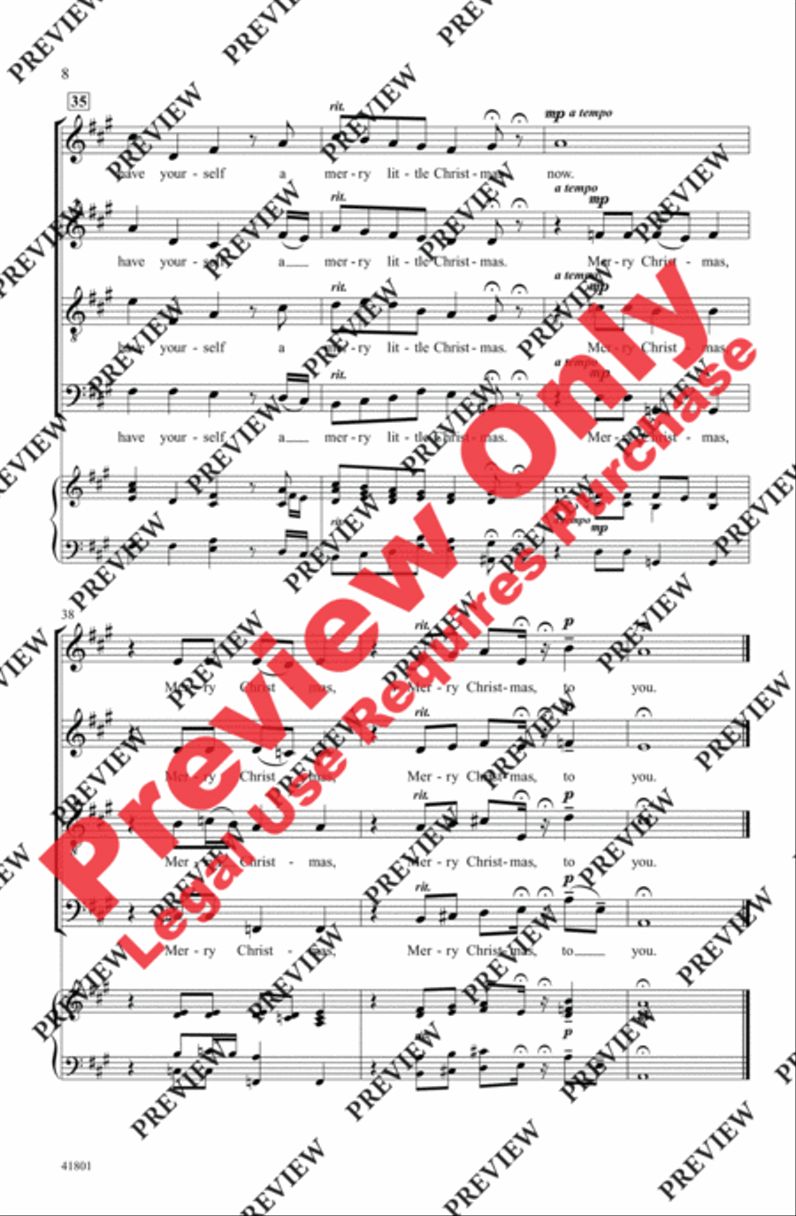 Have Yourself a Merry Little Christmas 4-Part scores gallery preview page 8
