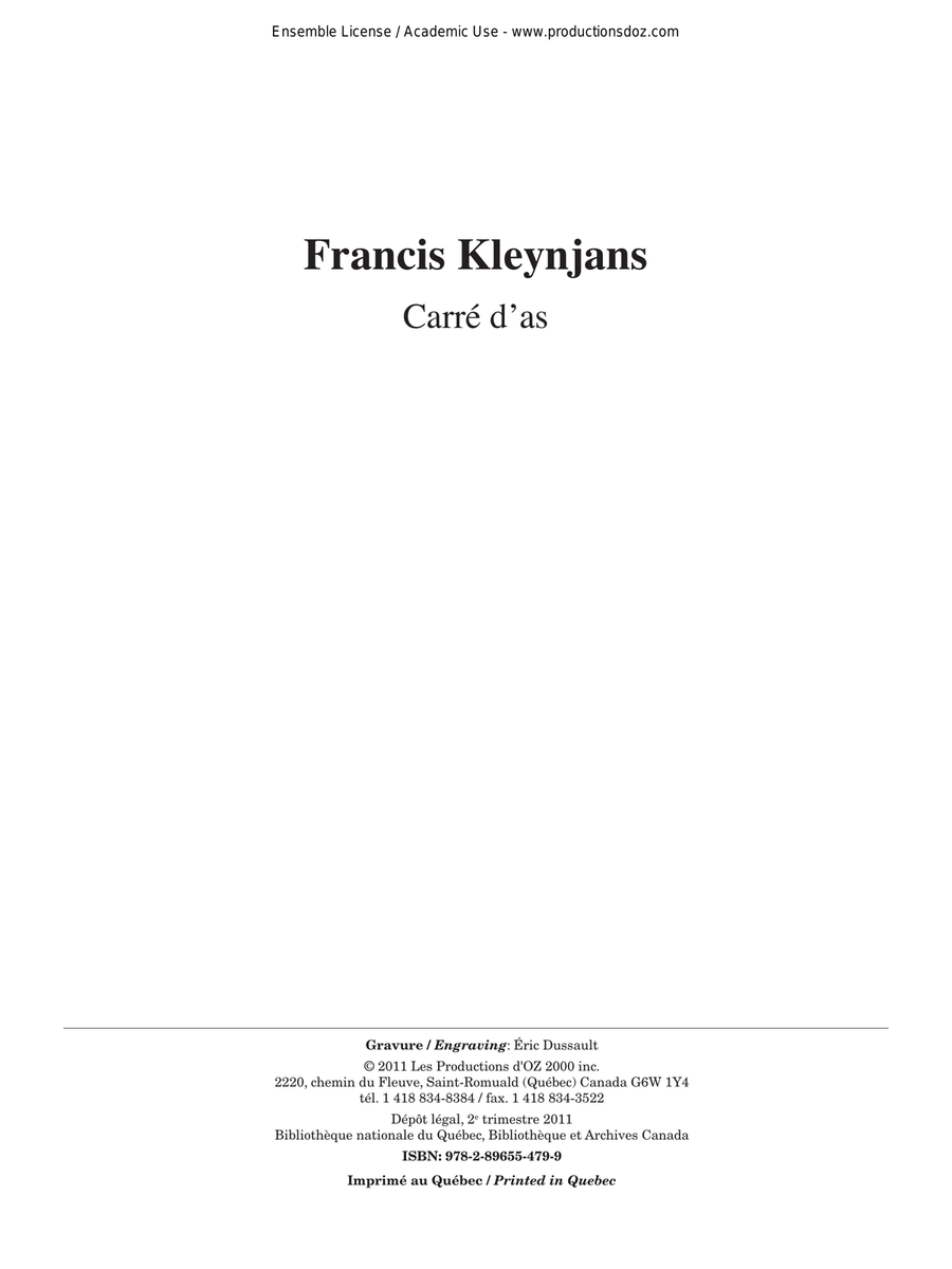 Carré d’as, opus 266
