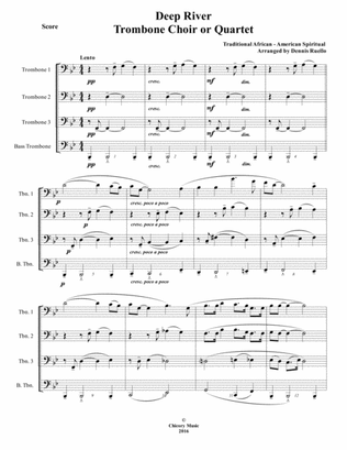 Deep River - Trombone Choir or Quartet - Intermediate