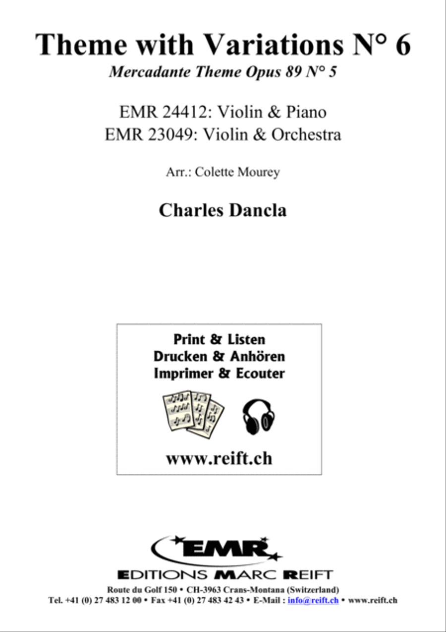 Theme with Variations No. 6 Violin Solo scores gallery preview page 1
