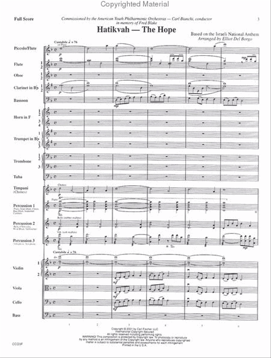 Hatikvah - the Hope Hatikvah - the Hope Full Orchestra scores gallery preview page 2