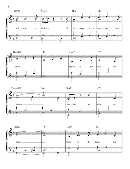Audition (The Fools Who Dream) Easy Piano - Digital Sheet Music