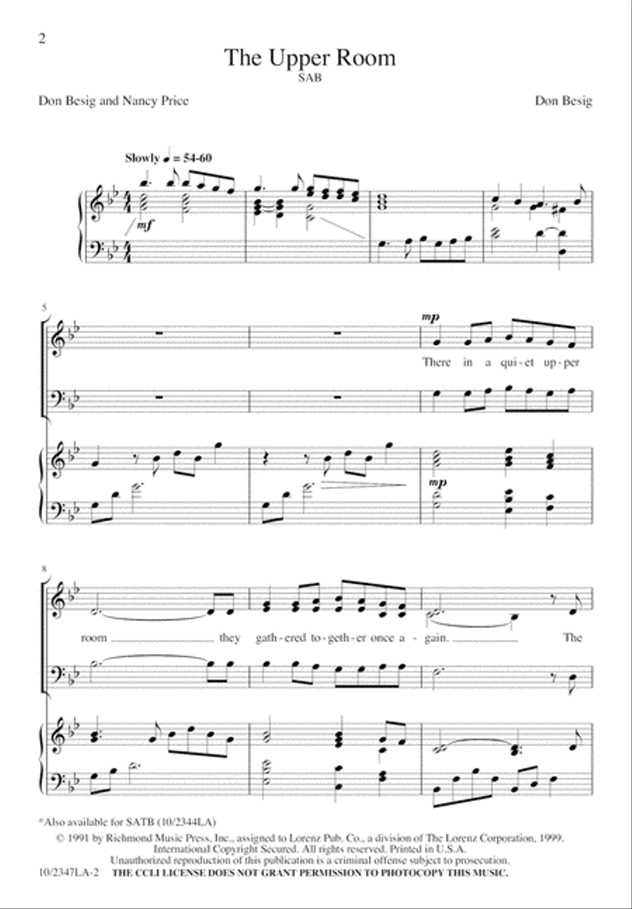 The Upper Room The Upper Room 3-Part scores gallery preview page 2