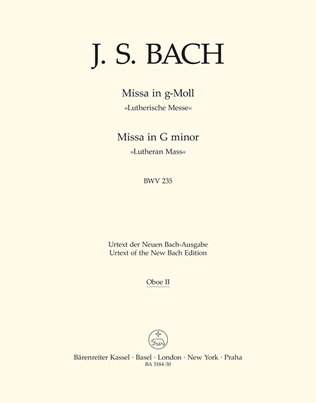 Book cover for Mass g minor, BWV 235 'Lutheran Mass 3'