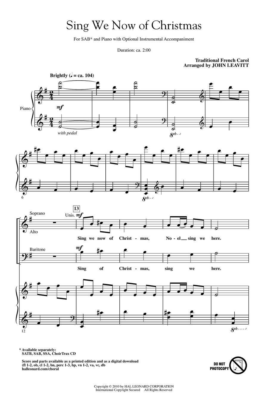 Sing We Now Of Christmas