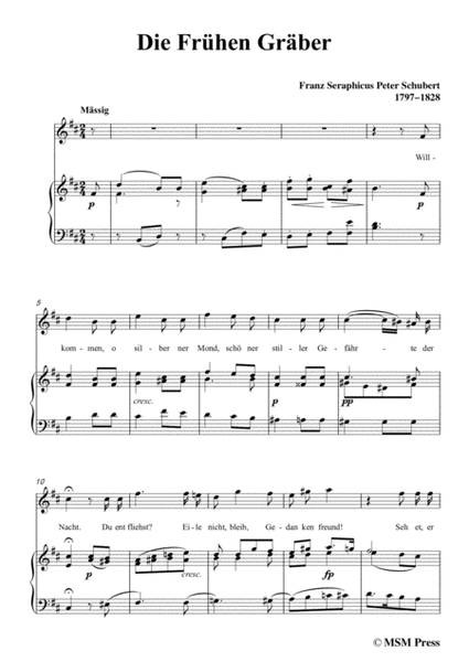 Schubert-Die Frühen Gräber,in b minor,for Voice&Piano image number null