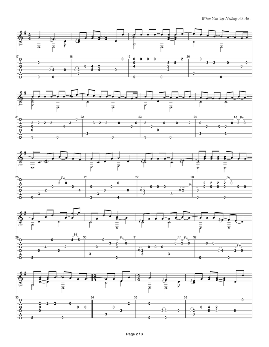 When You Say Nothing At All Acoustic Guitar scores gallery preview page 2