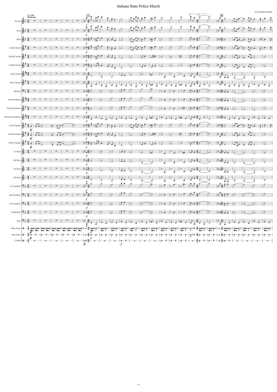 Indiana State Police March Marching Band scores gallery preview page 1