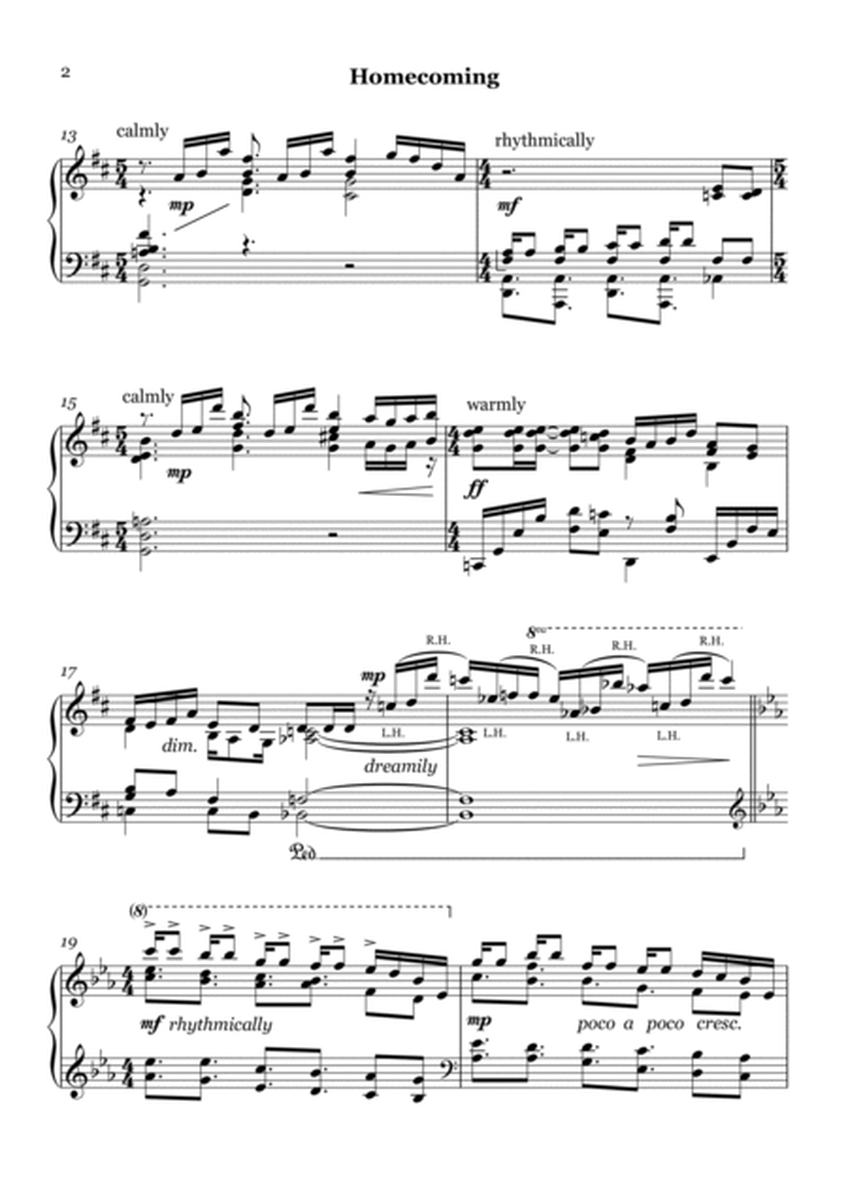 Homecoming (Piano Solo Grade 7-8) image number null