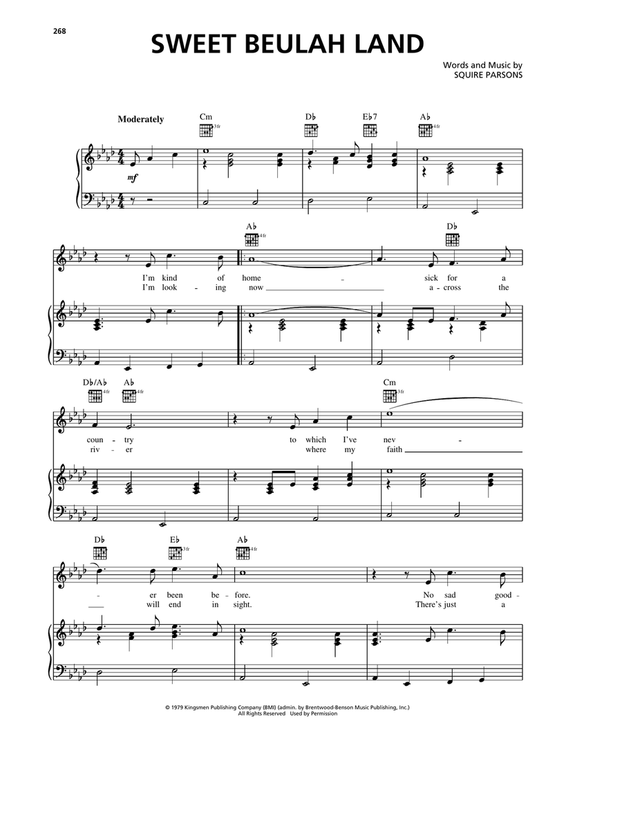 Sweet Beulah Land Piano, Vocal, Guitar scores gallery preview page 1