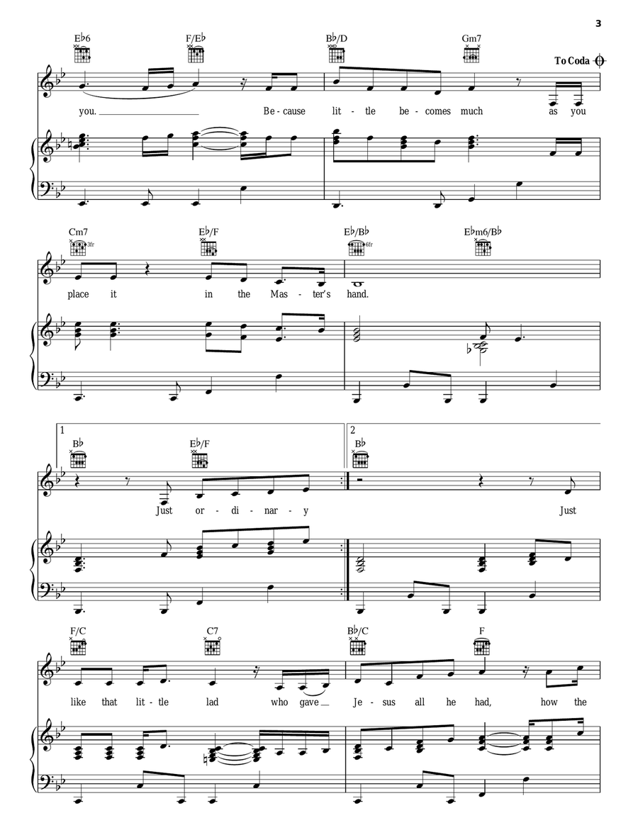 Ordinary People Ordinary People Piano, Vocal, Guitar scores gallery preview page 3