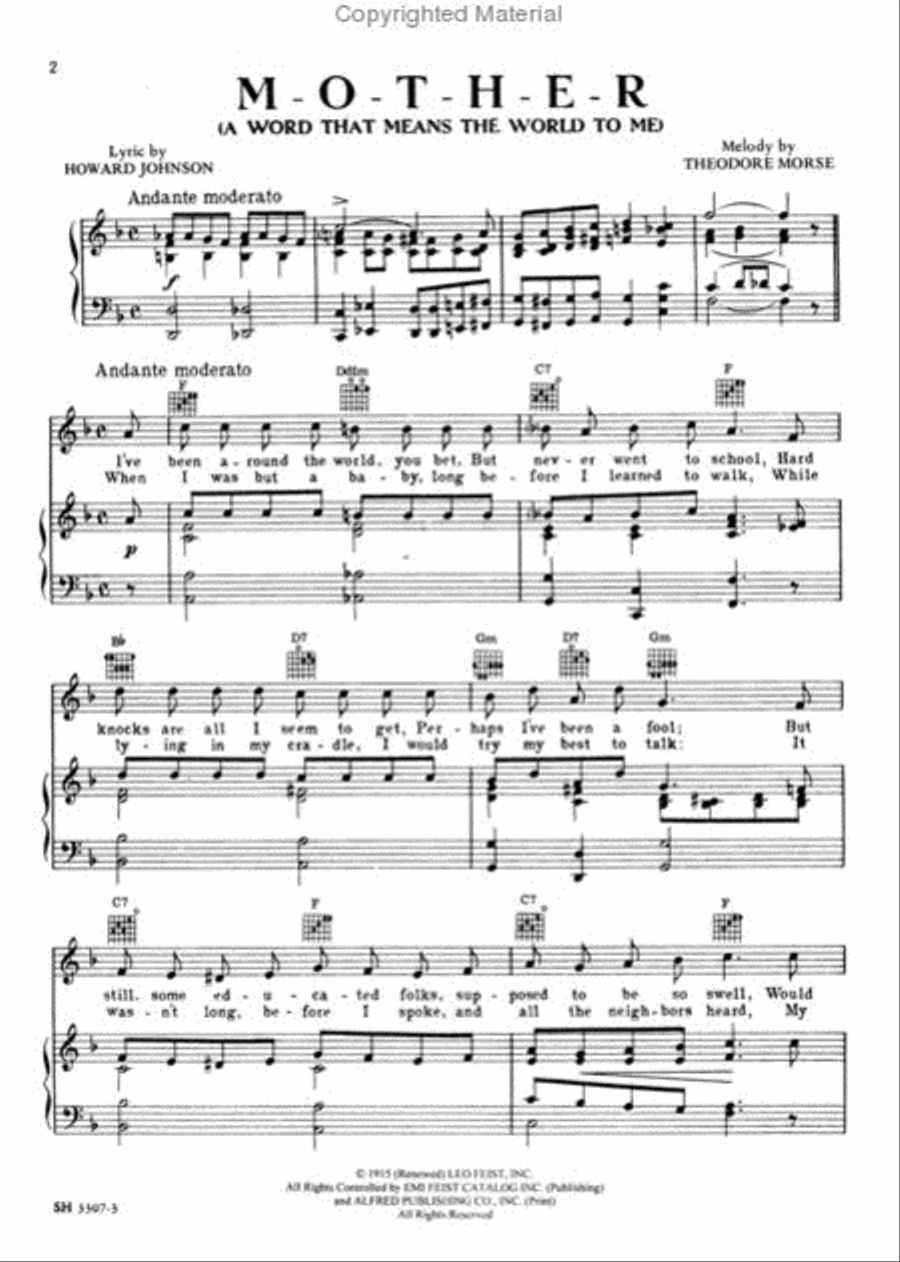 M-O-T-H-E-R (A Word That Means the World to Me) Small Ensemble scores gallery preview page 2
