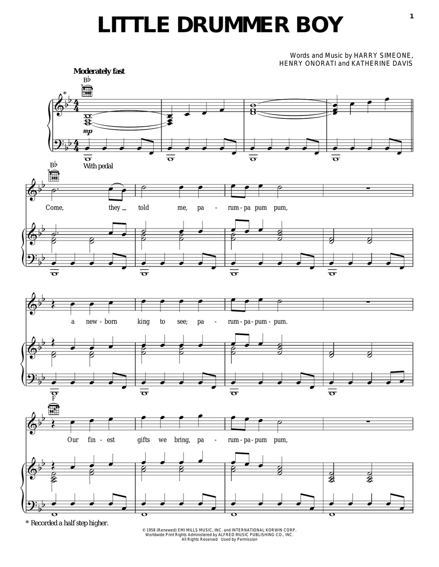 The Little Drummer Boy The Little Drummer Boy Acoustic Guitar scores gallery preview page 1