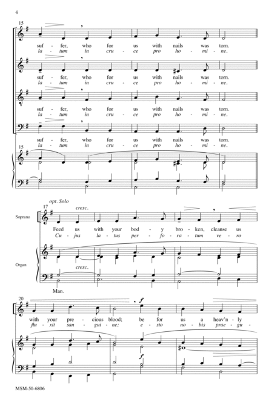 Hail, True Body/Ave verum corpus 4-Part scores gallery preview page 4