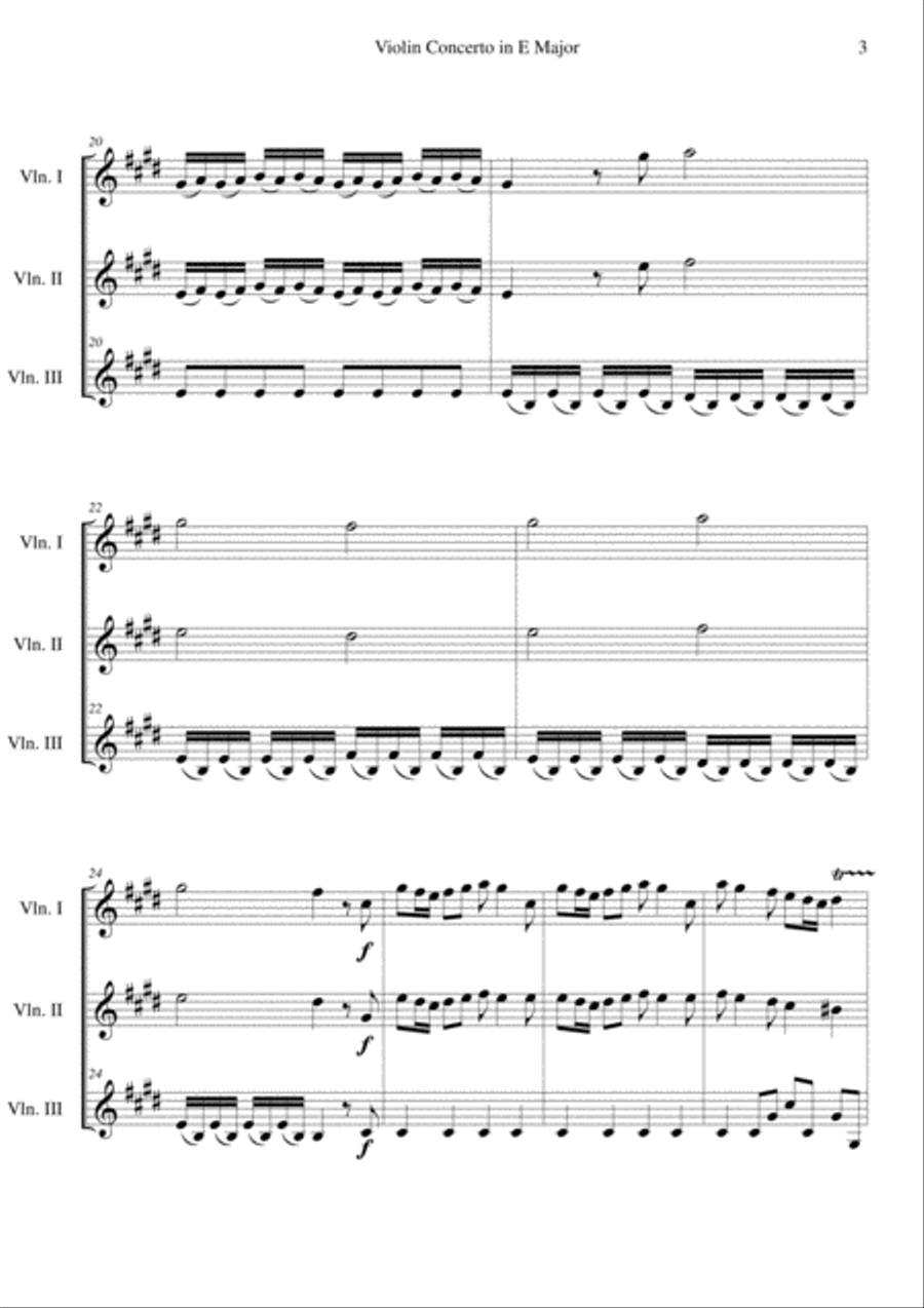 The Four Seasons - Spring 1st Movement Short Version Violin scores gallery preview page 3