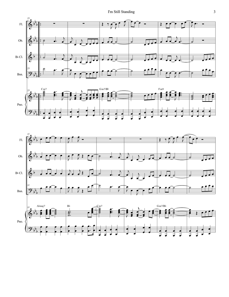 I'm Still Standing I'm Still Standing Woodwind Quartet scores gallery preview page 3