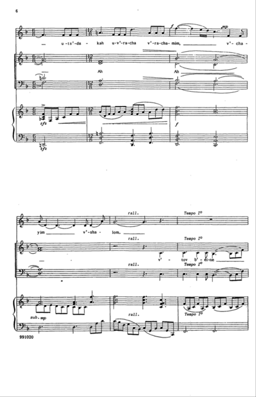 Sim Shalom (Grant Us Peace) 4-Part scores gallery preview page 4