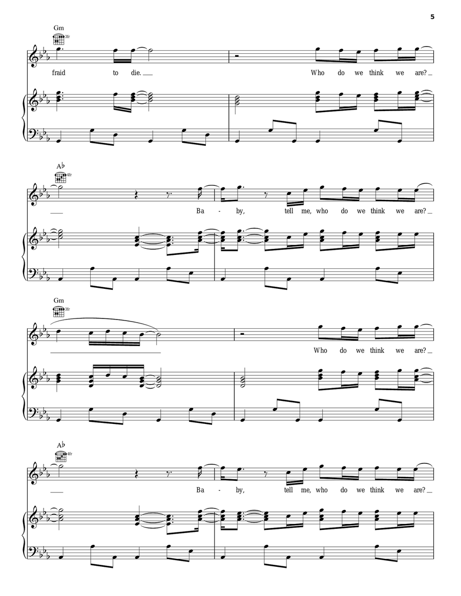 Who Do We Think We Are Acoustic Guitar scores gallery preview page 5