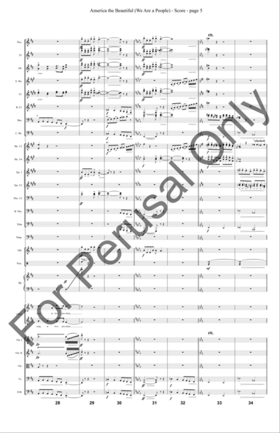 America the Beautiful (Orchestra Score/Parts) Choir scores gallery preview page 6