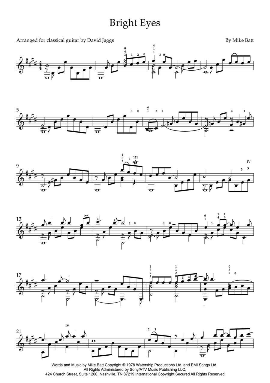 Bright Eyes Bright Eyes Guitar Solo scores gallery preview page 1