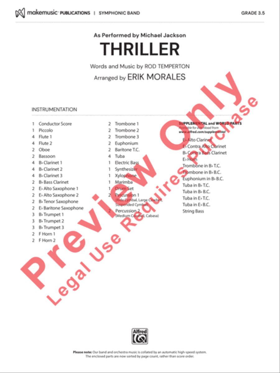 Thriller Concert Band scores gallery preview page 2