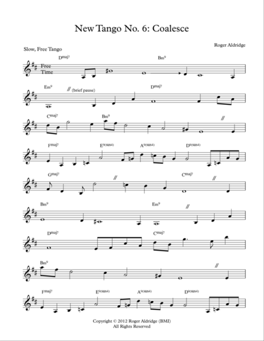 New Tango No. 6: Coalesce Jazz Ensemble scores gallery preview page 1