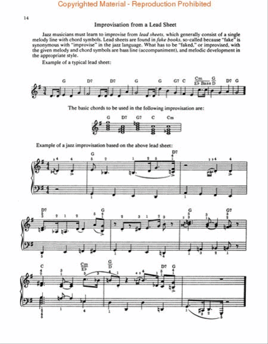 Beginning Jazz Improvisation Piano Method scores gallery preview page 4