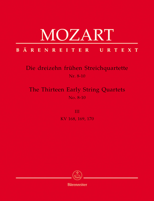 Book cover for 13 Early String Quartets, Volume 3 - Nos. 8-10
