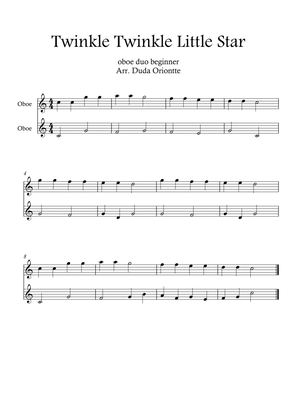 Twinkle Twinkle Little Star DUET (For BEGINNER and kids) (oboe duo)