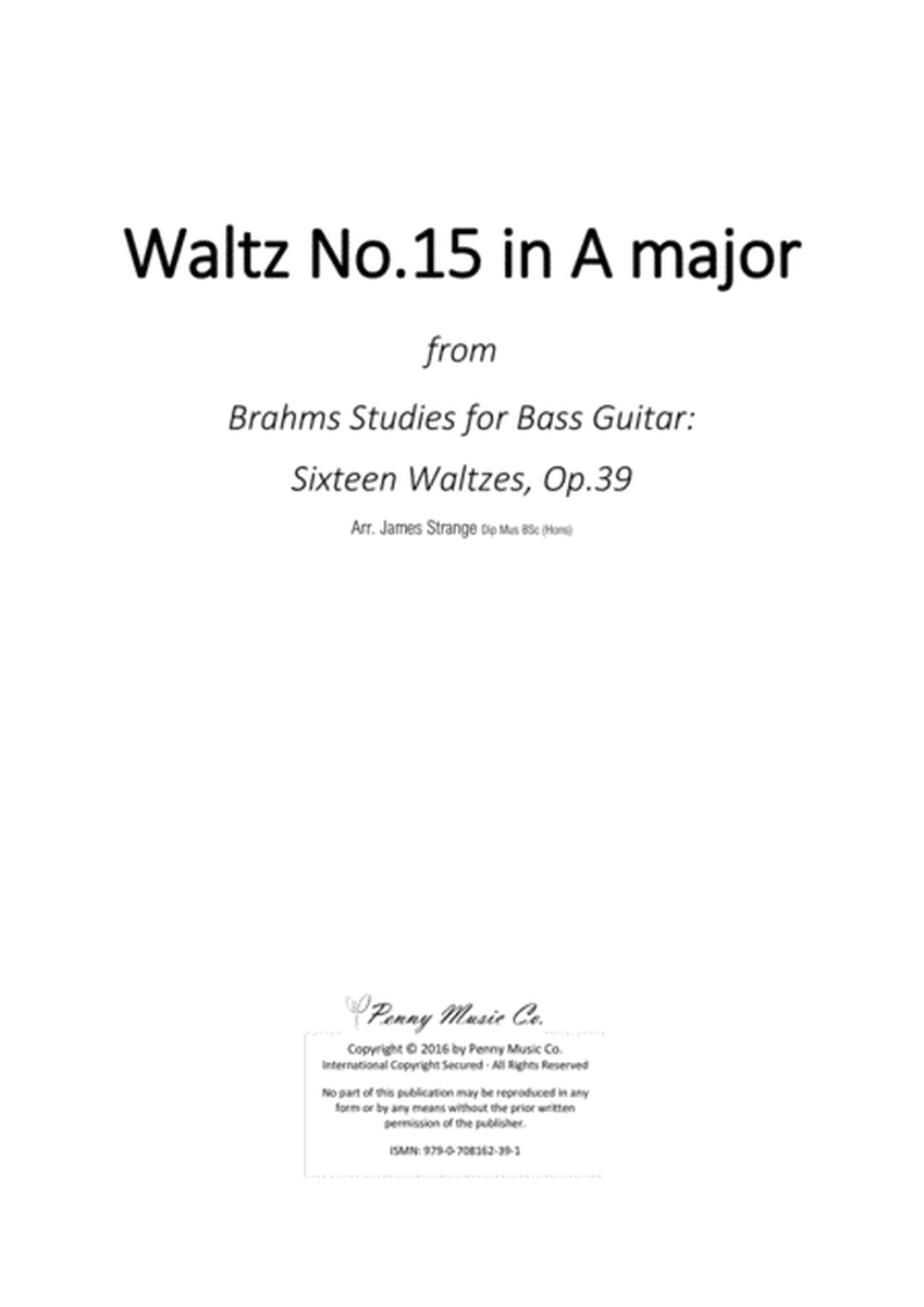Brahms Waltz No.15 in A Major for Bass Guitar