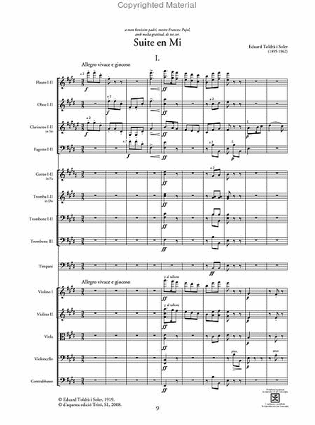 Suite en Mi Orchestra - Sheet Music