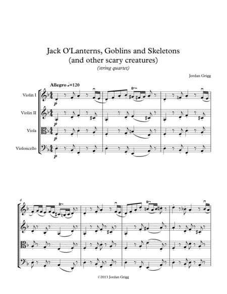 Jack O'Lanterns, Goblins and Skeletons (and other scary creatures) (string quartet) image number null