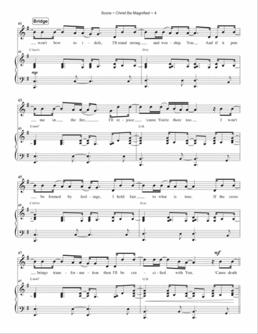 Christ Be Magnified Christ Be Magnified Piano, Vocal, Guitar scores gallery preview page 5