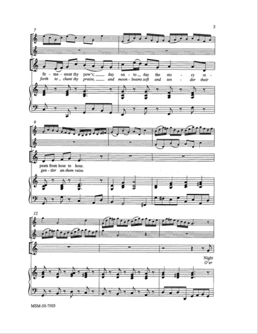 The Heavens Declare Thy Glory Unison Choir scores gallery preview page 3