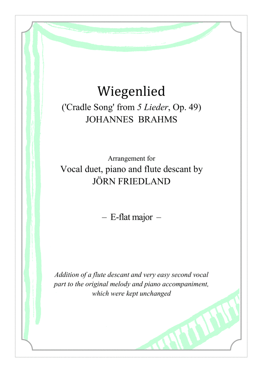 Wiegenlied ('Cradle Song') Piano scores gallery preview page 1
